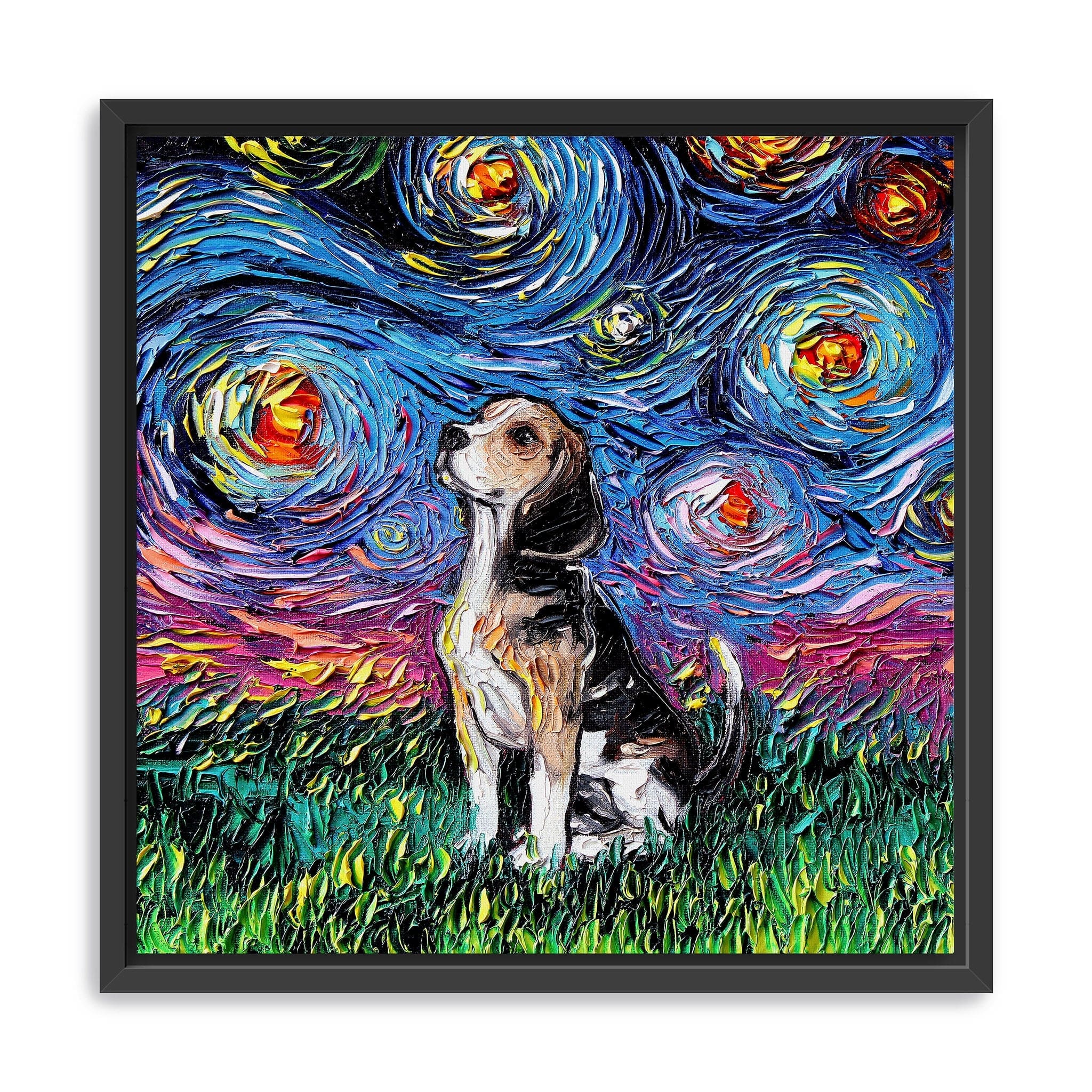 Beagle Night Canvas Wall Art Lumaprints