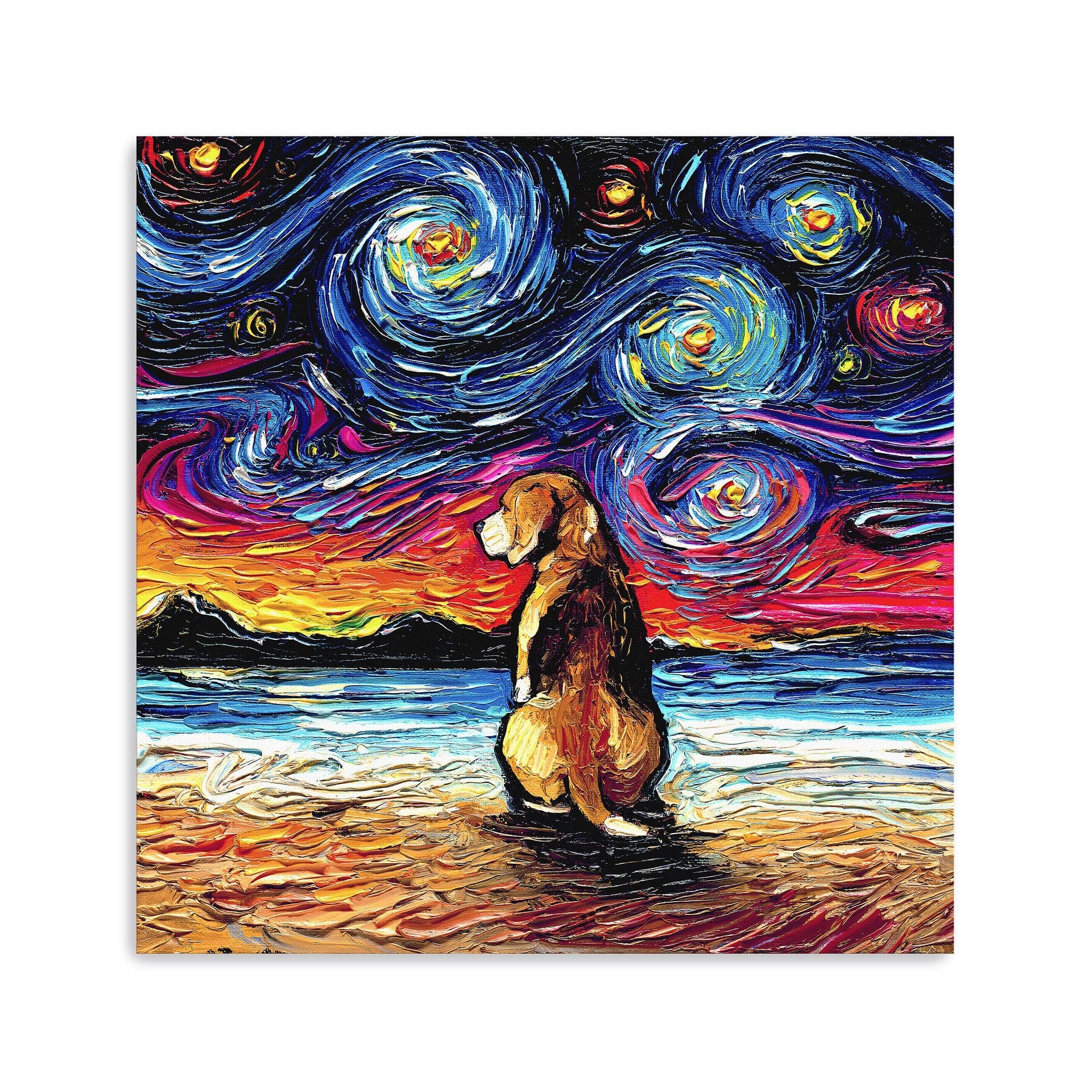 Beagle Night II Canvas Wall Art Lumaprints