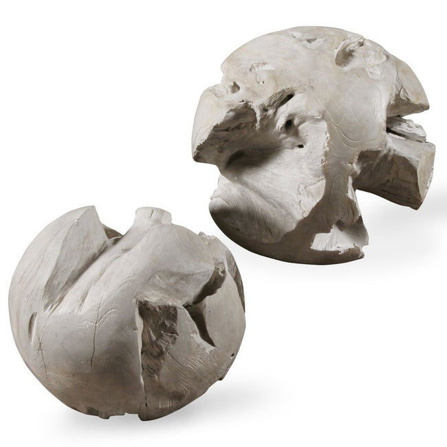 Ermanno Teak Outdoor Balls, S/2 - Uttermost - Wall Decor by Modest Hut