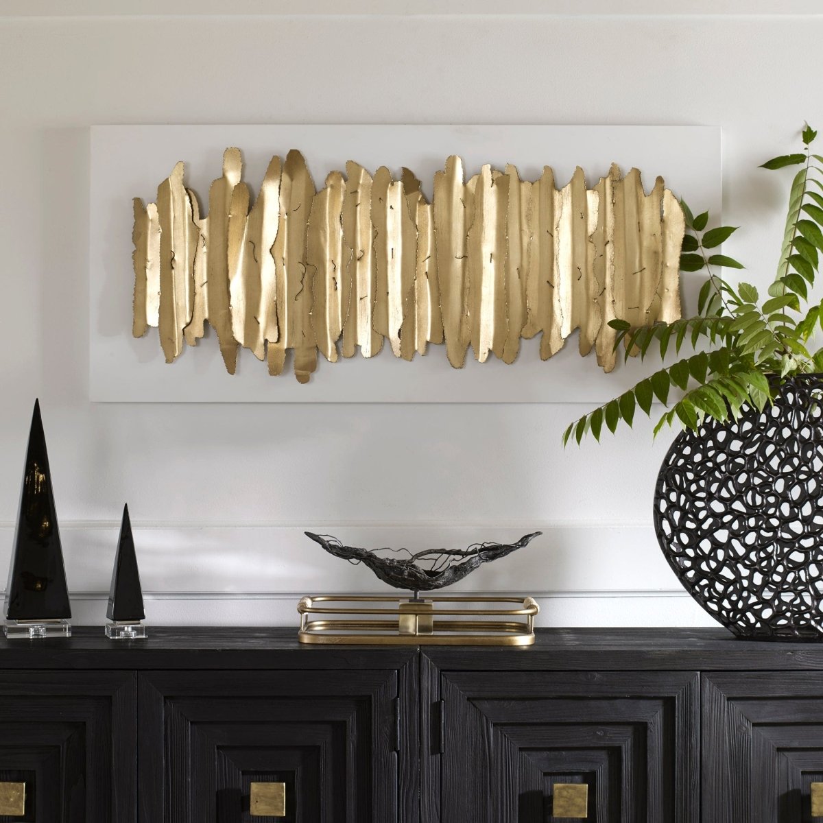 Lev White Iron Wall Decor - Uttermost - Wall Decor by Modest Hut