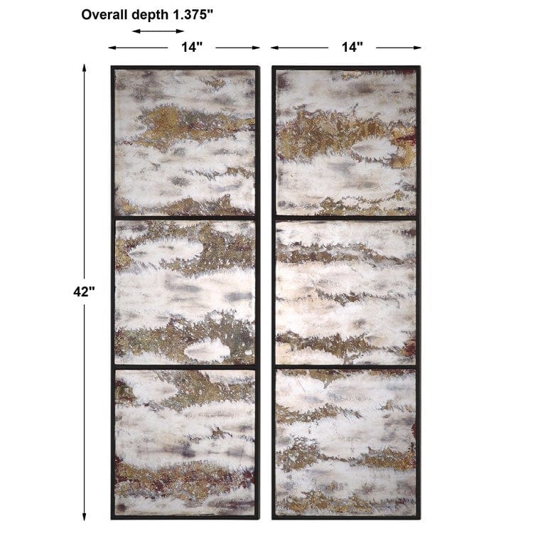 Rahila Mirrored Wall Panels, S/2 - Uttermost - Wall Decor by Modest Hut