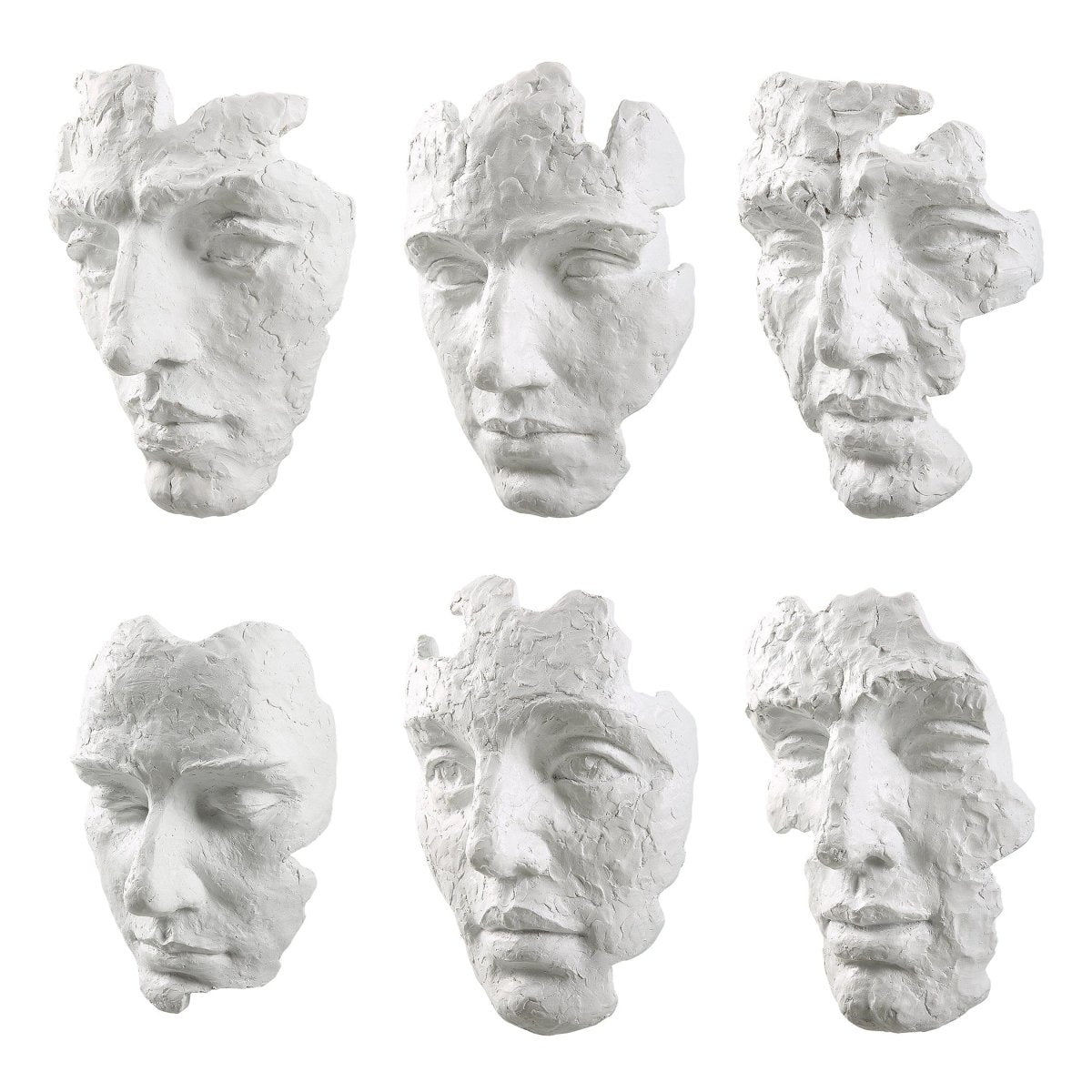 Self - Portrait White Mask Wall Decor, Set/6 - Uttermost - Wall Decor by Modest Hut