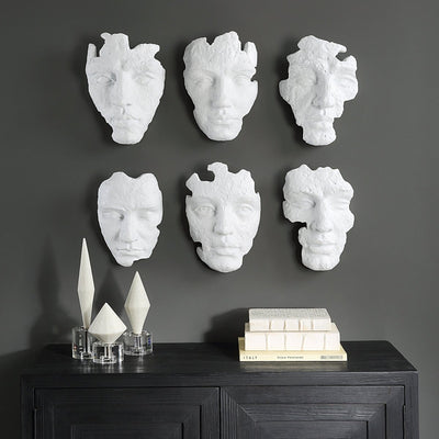 Self - Portrait White Mask Wall Decor, Set/6 - Uttermost - Wall Decor by Modest Hut