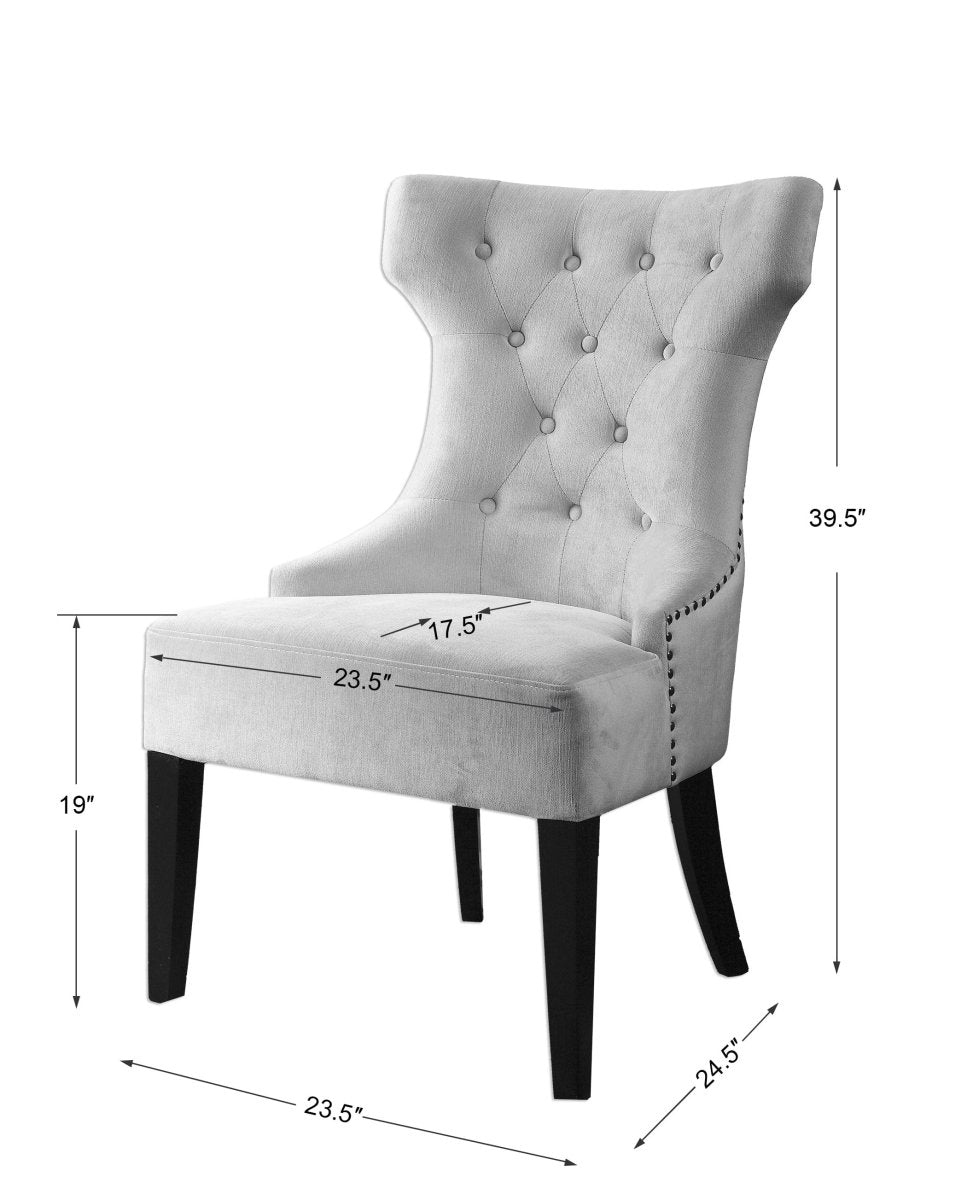 Arlette Tufted Wing Chair - Uttermost - Wingback Chairs by Modest Hut