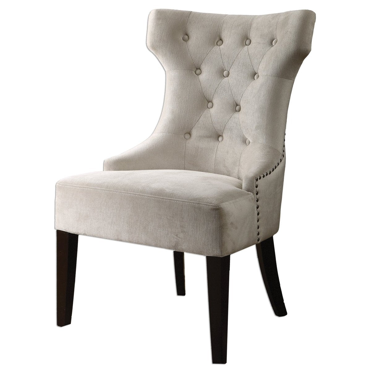 Arlette Tufted Wing Chair - Uttermost - Wingback Chairs by Modest Hut