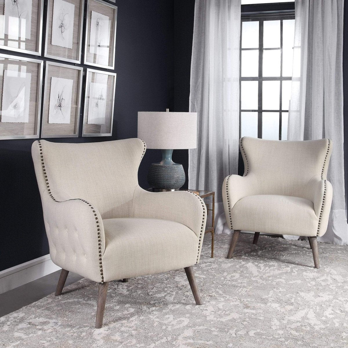 Donya Wingback Accent Chair - Uttermost - Wingback Chairs by Modest Hut