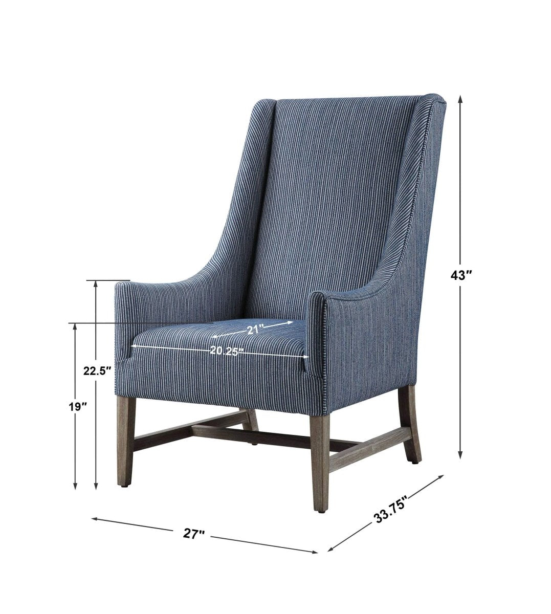 Galiot Coastal Wingback Chair - Uttermost - Wingback Chairs by Modest Hut