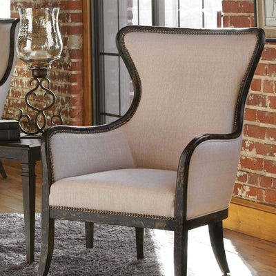 Sandie Woven Wing Chair - Uttermost - Wingback Chairs by Modest Hut