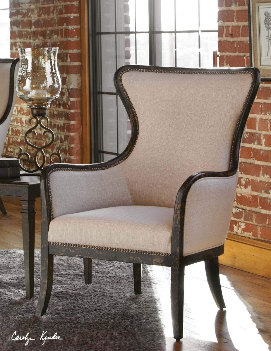 Sandie Woven Wing Chair - Uttermost - Wingback Chairs by Modest Hut