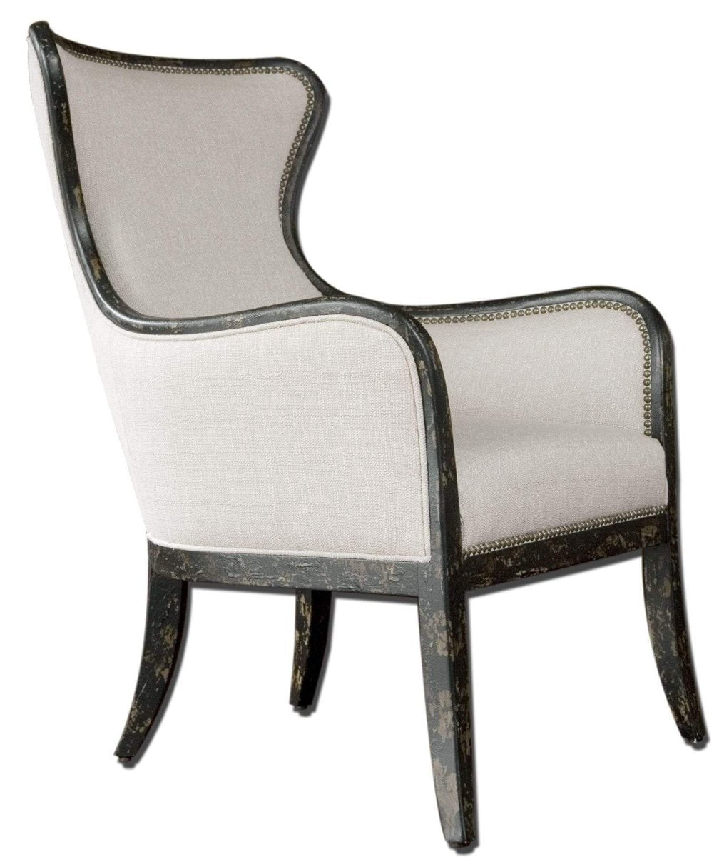 Sandie Woven Wing Chair - Uttermost - Wingback Chairs by Modest Hut