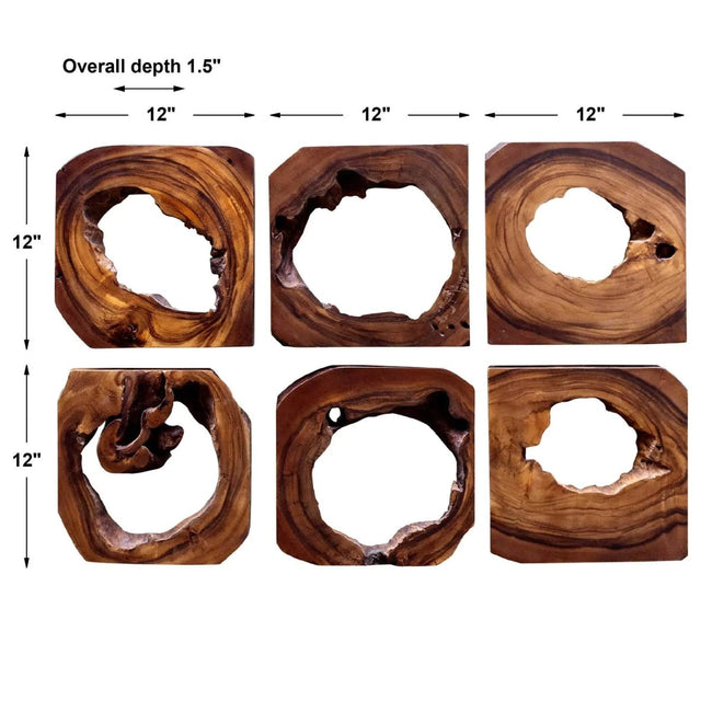 Adlai Wood Wall Decor, S/6 - Uttermost - Wood Wall Decor by Modest Hut