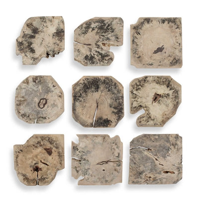 Bahati Wood Bleached Wall Decor Set/9 - Wall Decor