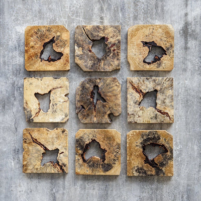 Bahati Wood Wall Decor In Natural, S/9 - Uttermost - Wood Wall Decor by Modest Hut