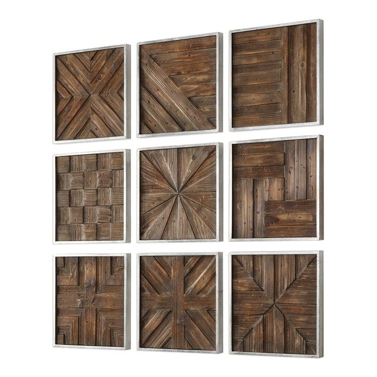 Bryndle Squares Wood Wall Decor, S/9 - Uttermost - Wood Wall Decor by Modest Hut