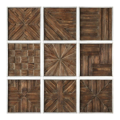 Bryndle Squares Wood Wall Decor, S/9 - Uttermost - Wood Wall Decor by Modest Hut
