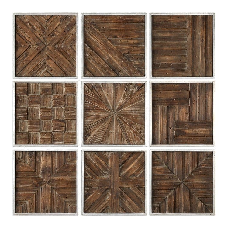 Bryndle Squares Wood Wall Decor, S/9 - Uttermost - Wood Wall Decor by Modest Hut