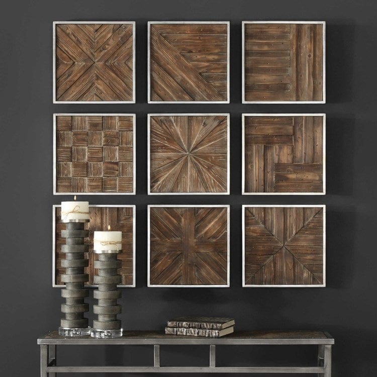 Bryndle Squares Wood Wall Decor, S/9 - Uttermost - Wood Wall Decor by Modest Hut