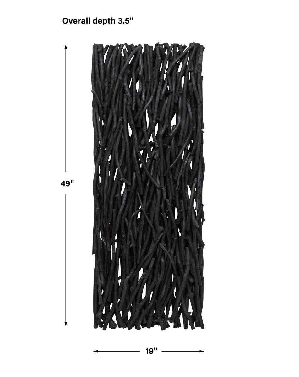 Gathered Teak Black Wood Wall Decor - Uttermost - Wood Wall Decor by Modest Hut