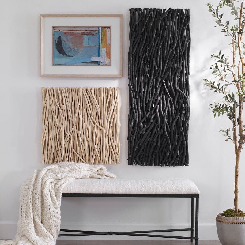 Gathered Teak Square Bleached Wood Wall Decor - Uttermost - Wood Wall Decor by Modest Hut