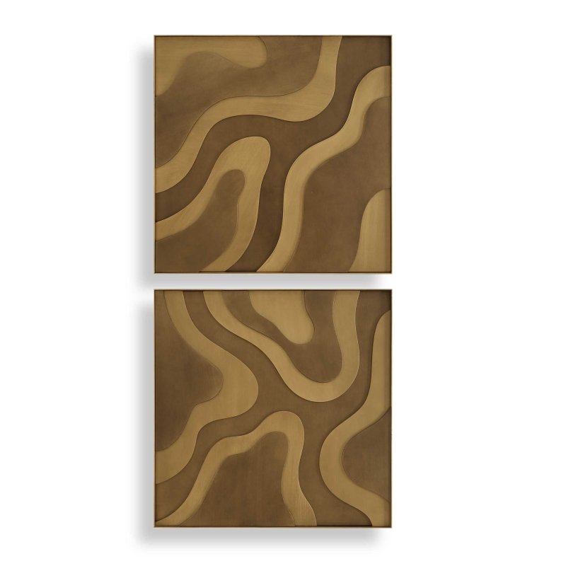 Golden Terrain Wooden Wall Decor Set/2 - Wall Decor