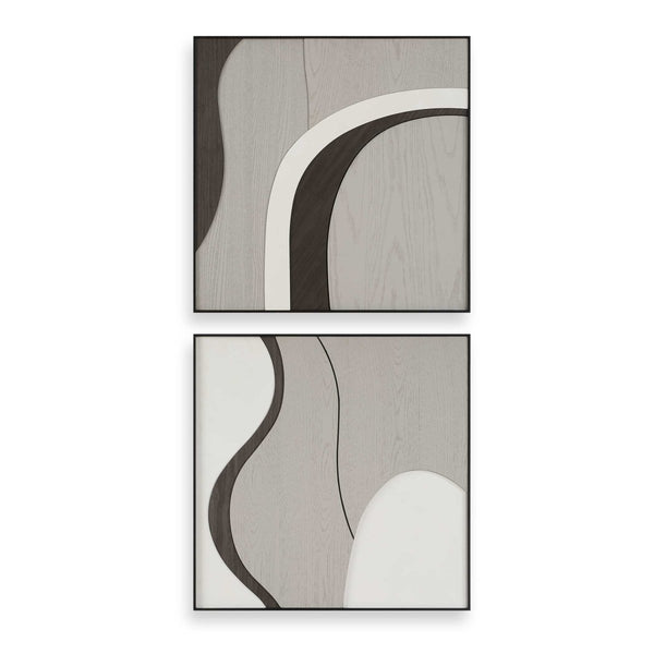 Joel Modern Wood Wall Art Set/2 - Uttermost - Wood Wall Decor by Modest Hut
