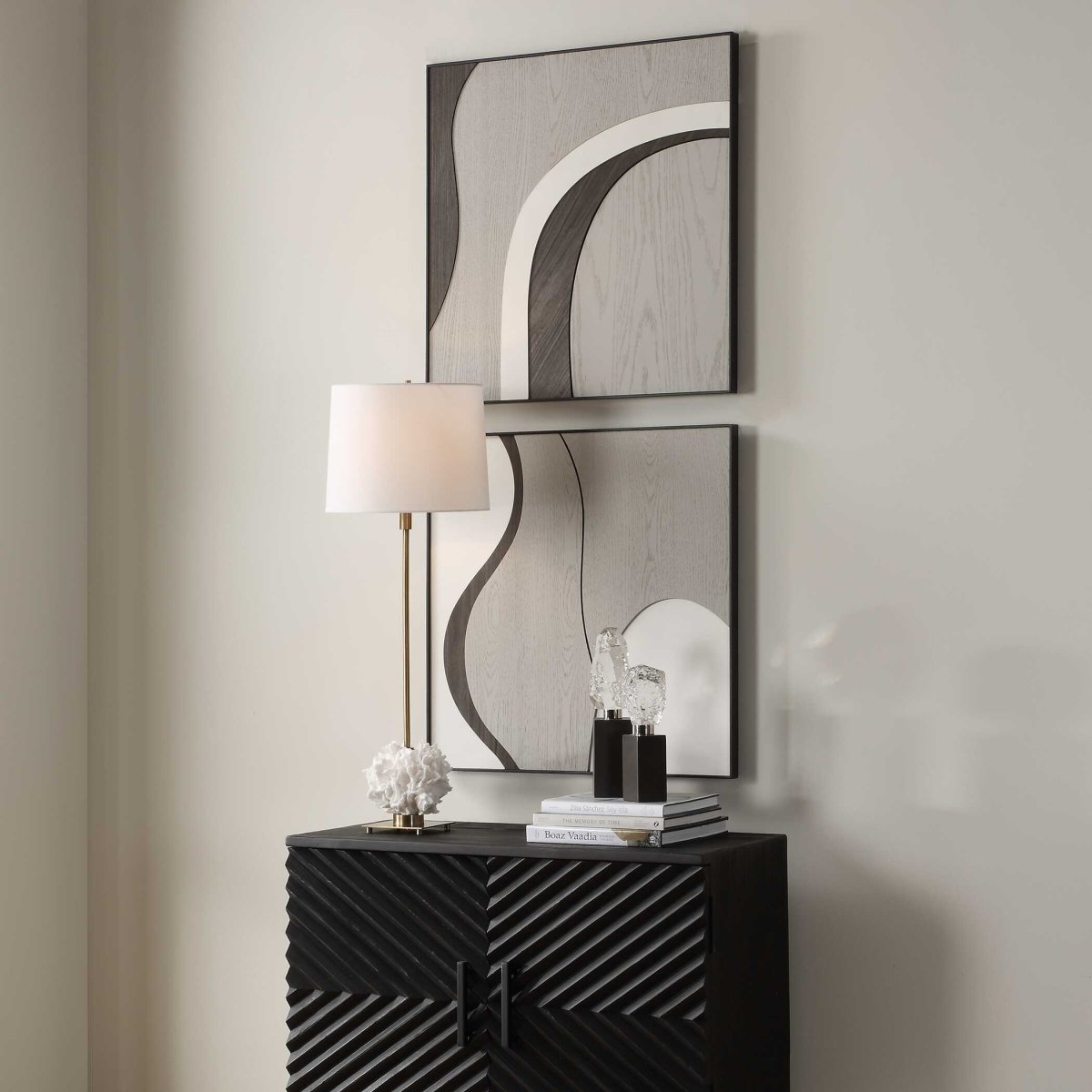 Joel Modern Wood Wall Art Set/2 - Uttermost - Wood Wall Decor by Modest Hut