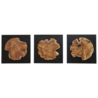 Kolini Teak Wood Wall Decor, S/3 - Uttermost - Wood Wall Decor by Modest Hut