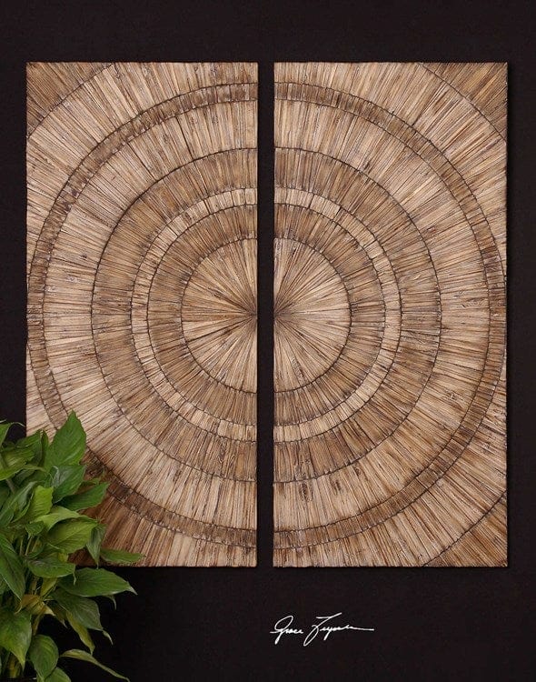 Lanciano Wood Wall Panels, S/2 - Uttermost - Wood Wall Decor by Modest Hut