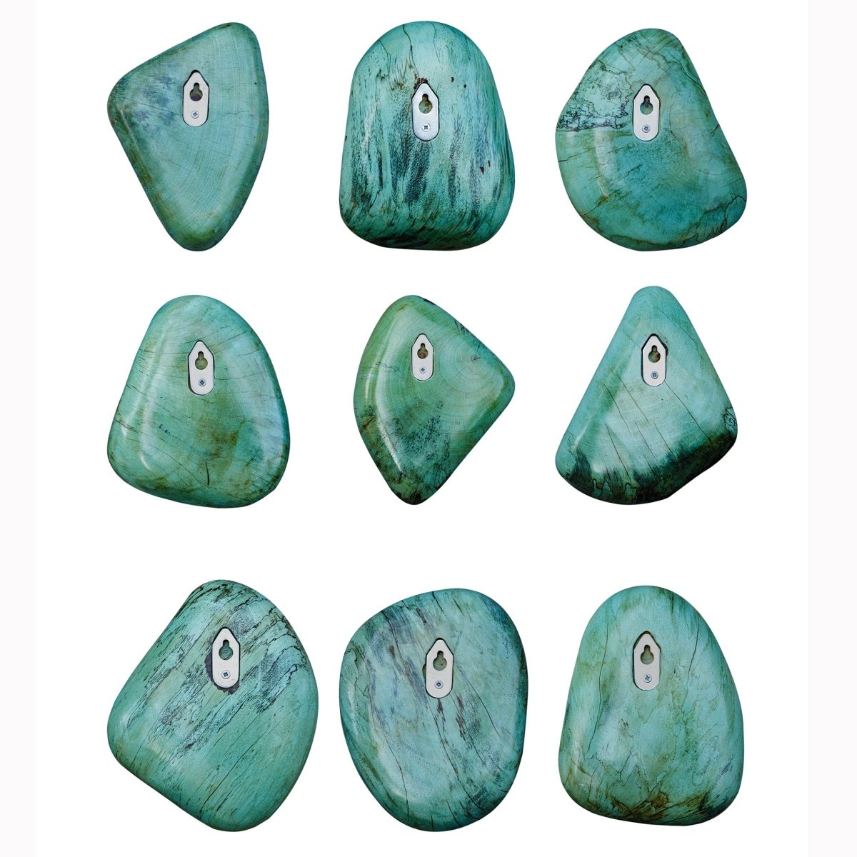 Pebbles Aqua Wood Wall Decor, S/9 - Uttermost - Wood Wall Decor by Modest Hut