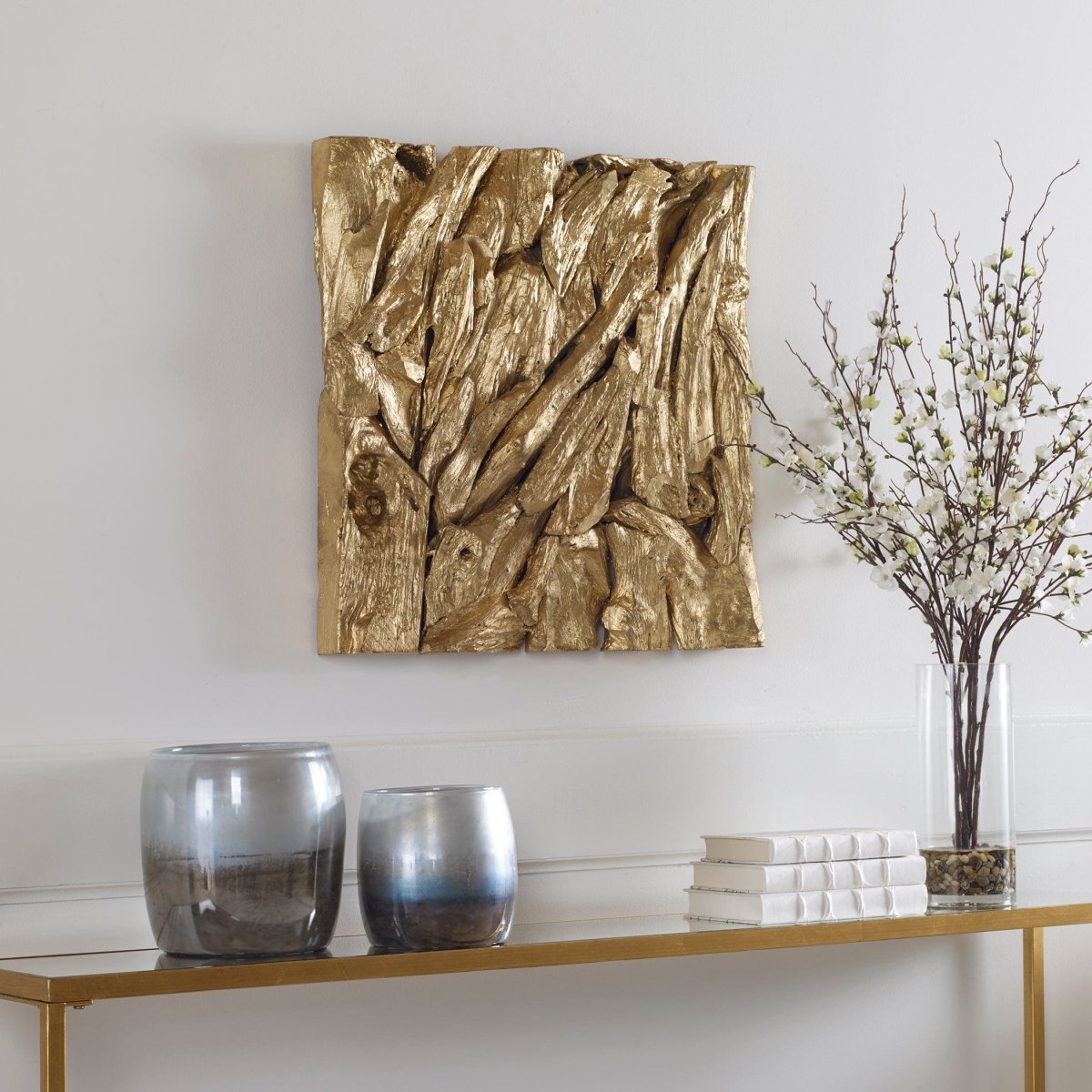 Rio Gold Wood Wall DâÂ©cor - Uttermost - Wood Wall Decor by Modest Hut