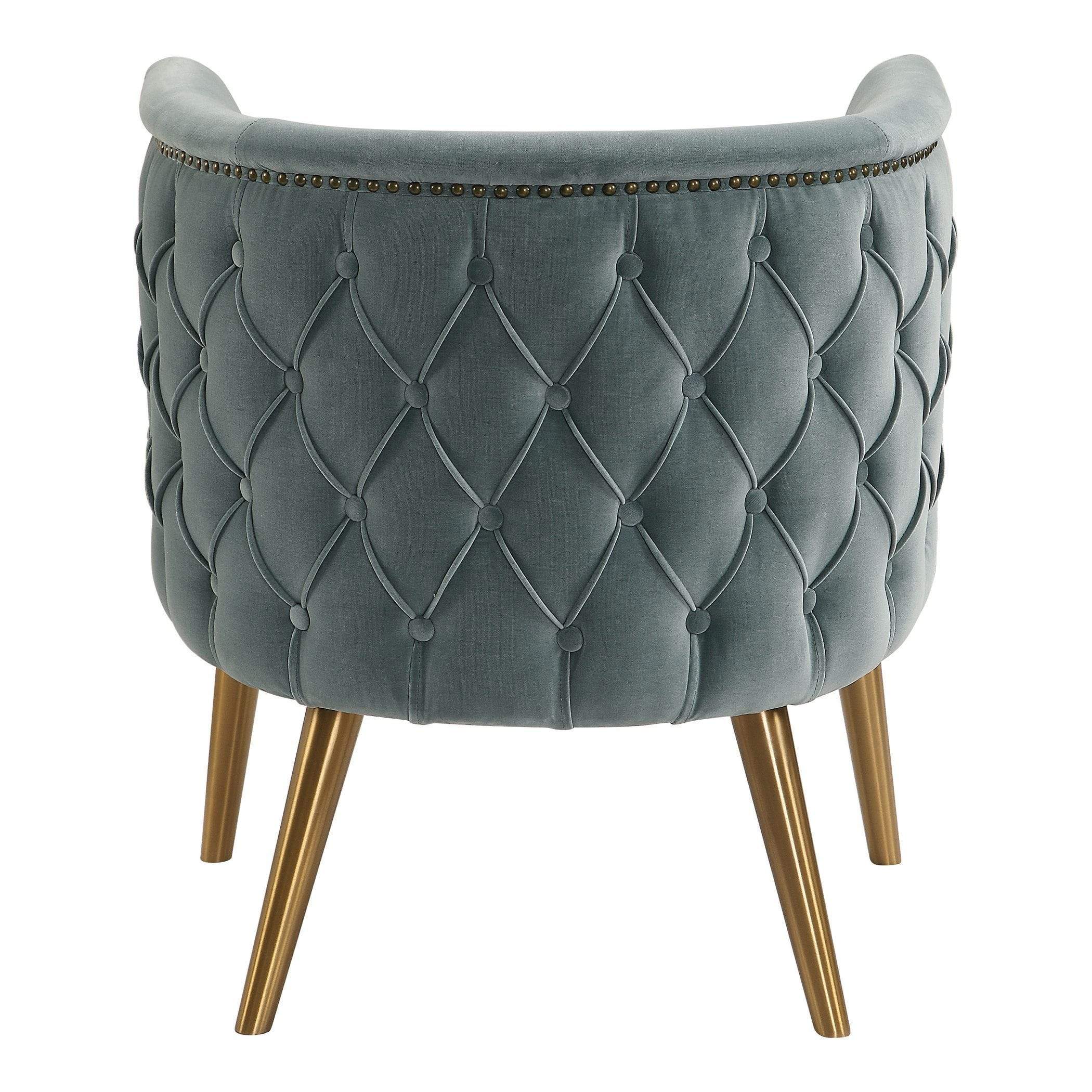 Luxurious Slate Blue Barrel Chair Uttermost