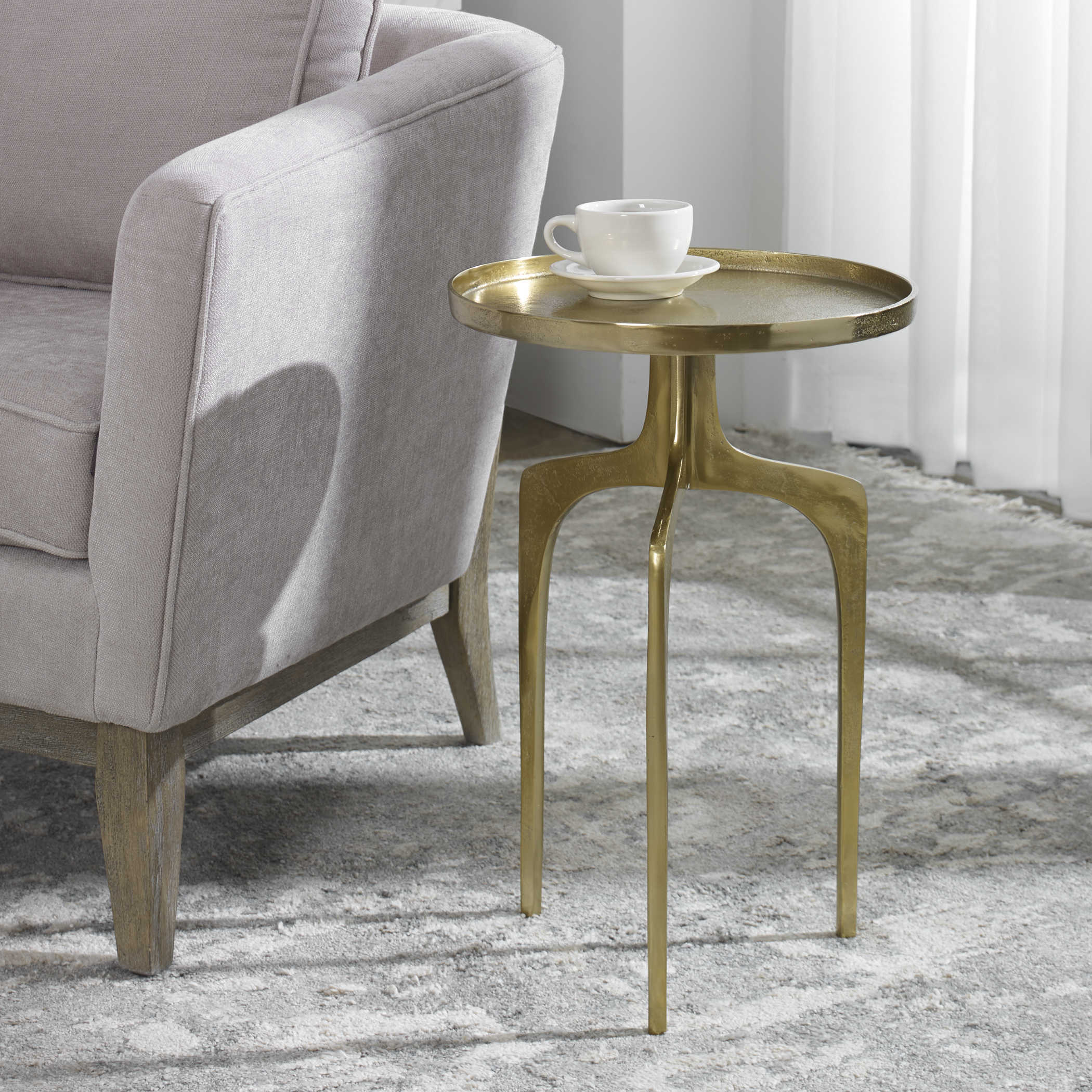 Soft Gold Textured Accent Table Uttermost