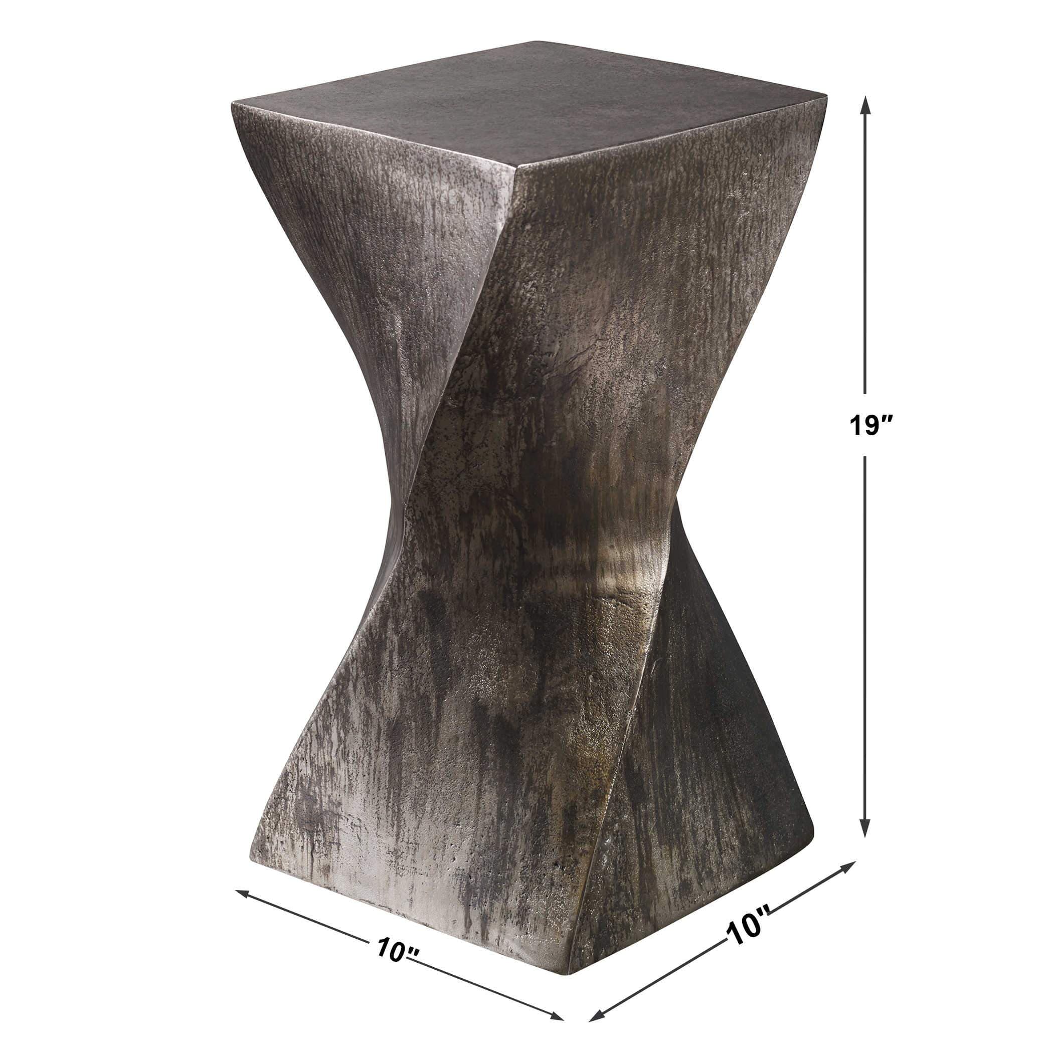 Aluminum Euphrates Twisted Accent Table Uttermost