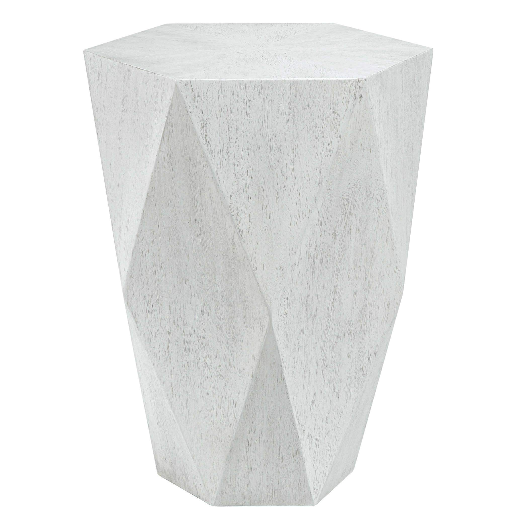 Voker White Geometric End Table Uttermost