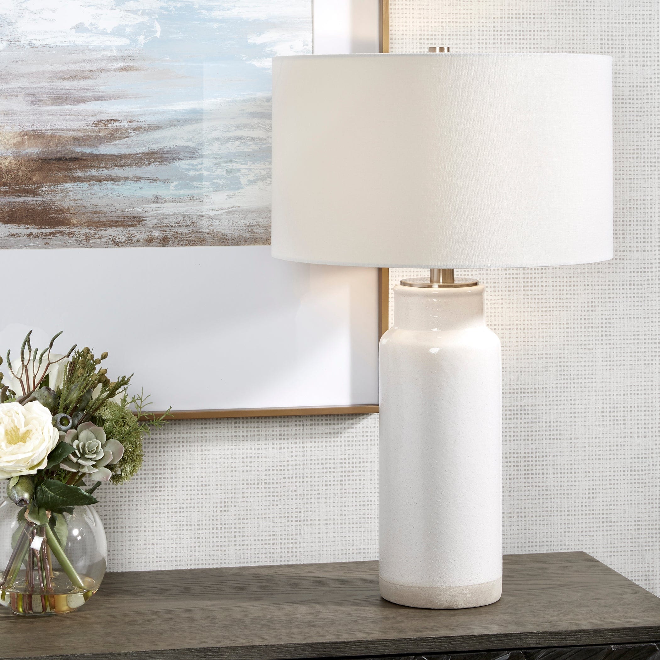 Albany White Farmhouse Table Lamp Uttermost