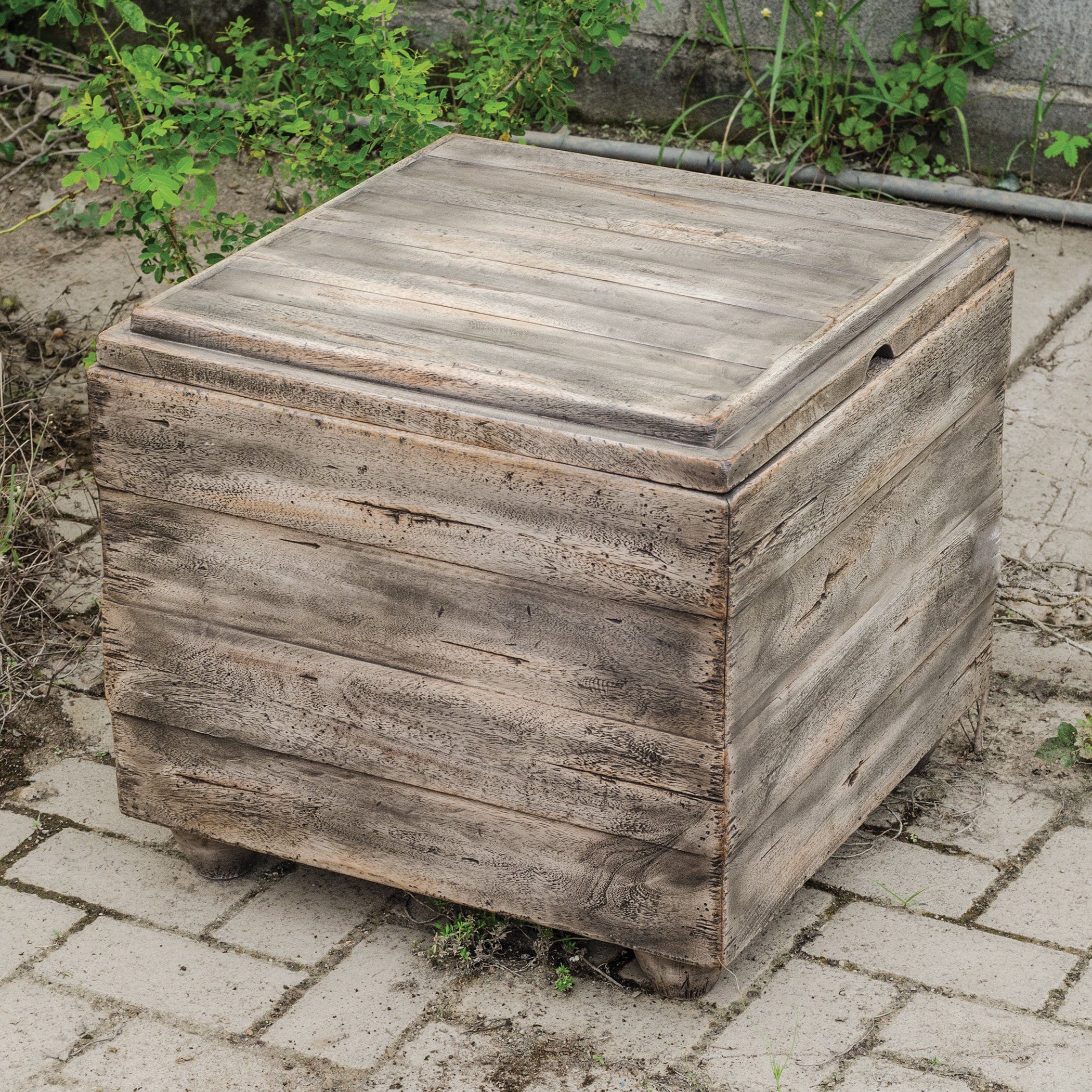 Avner Wooden Cube Table Uttermost