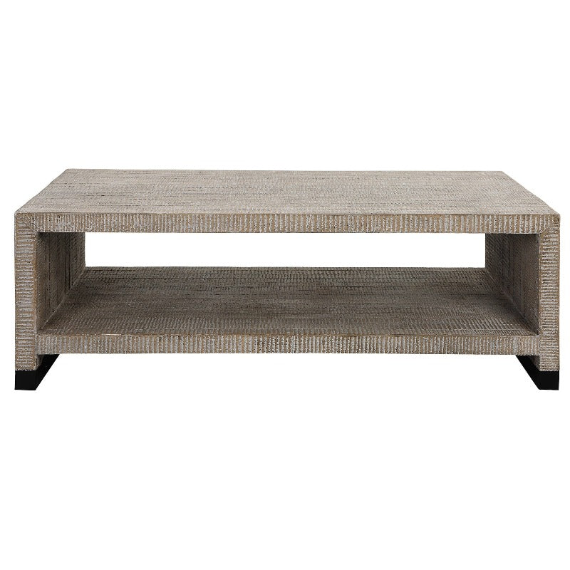 Bosk White Washed Coffee Table Uttermost