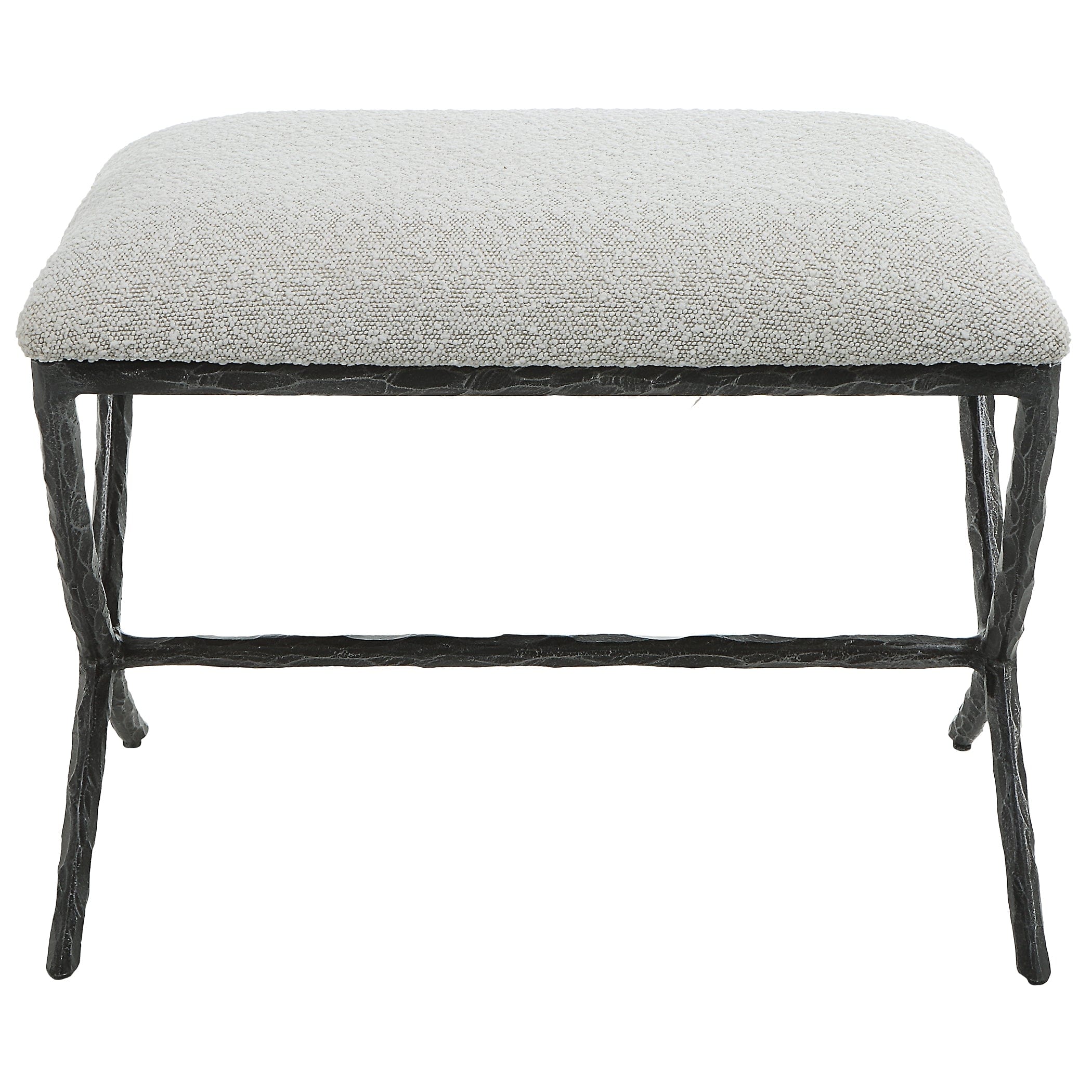 Brisby Gray Fabric Small Bench Uttermost