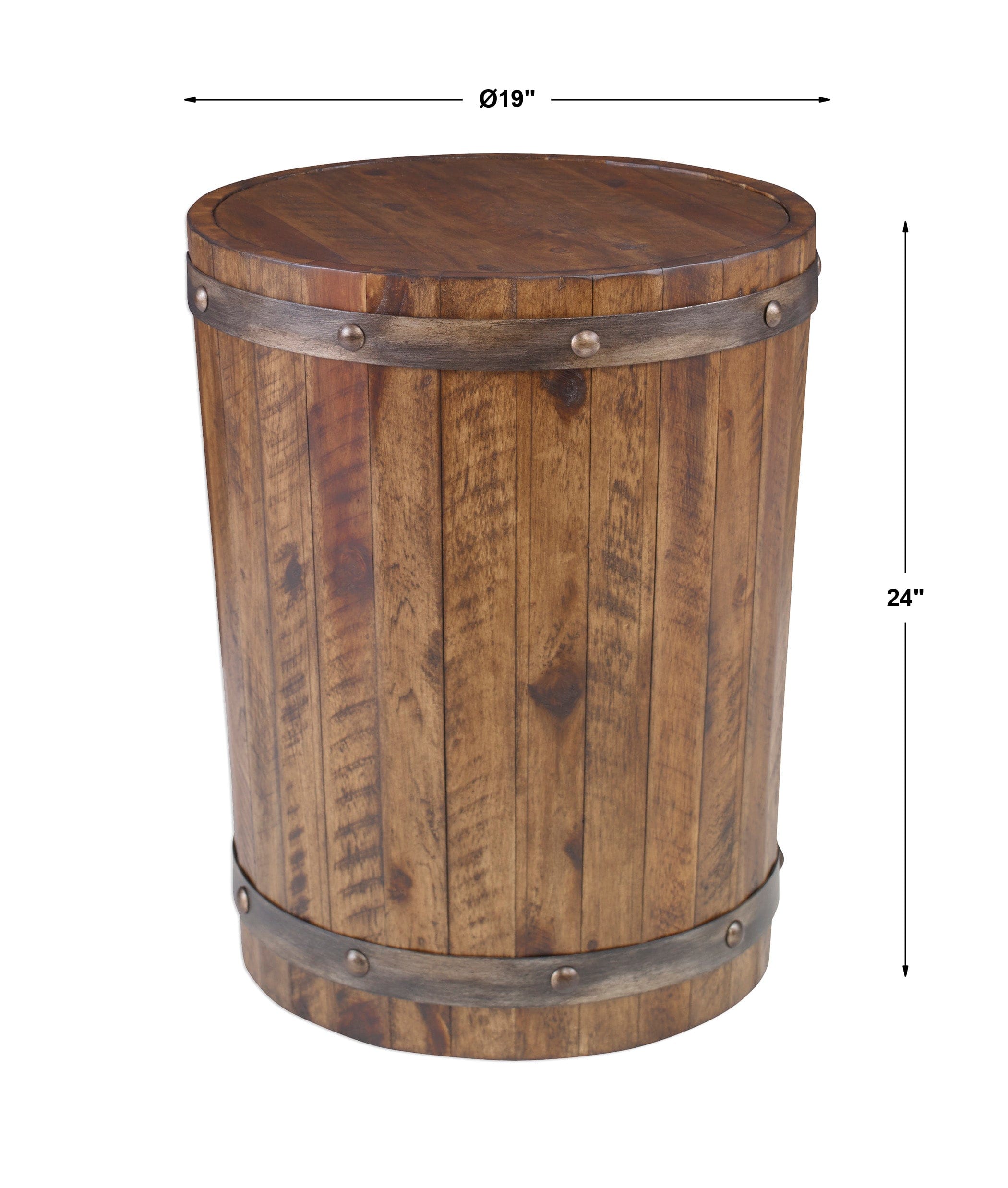 Ceylon Wine Barrel Side Table Uttermost