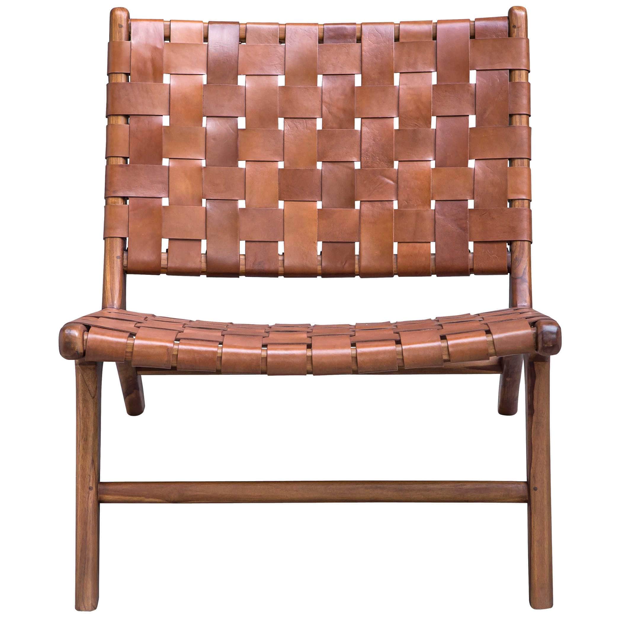 Plait Woven Leather Accent Chair Uttermost