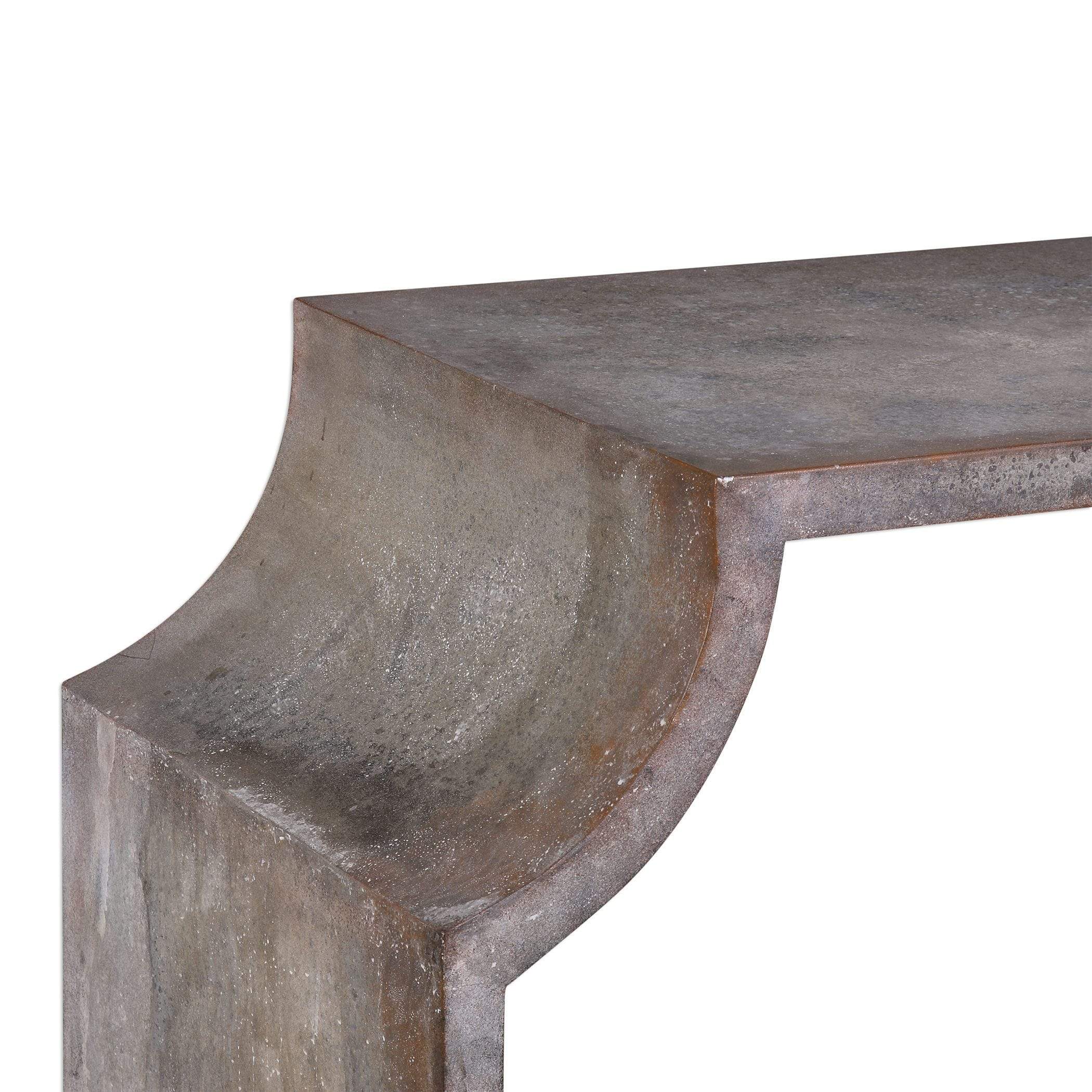 Aragon Stone Gray Console Table Uttermost