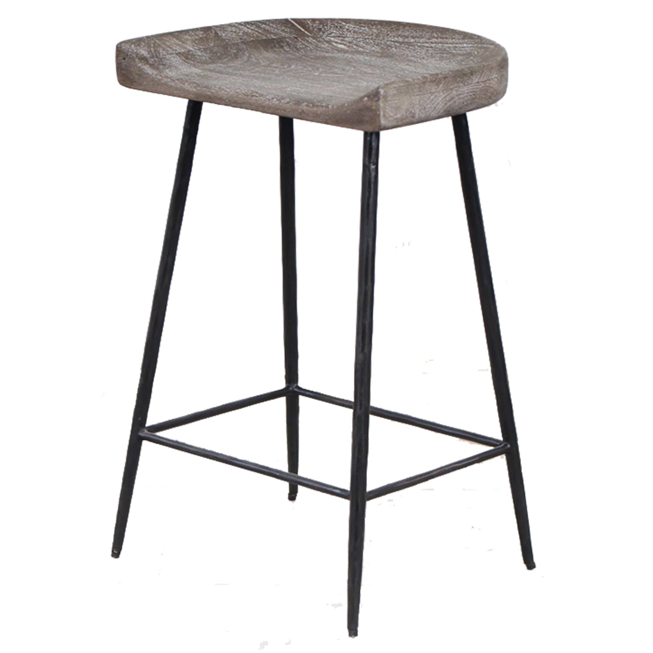 Cordova Carved Wood Counter Stool Uttermost