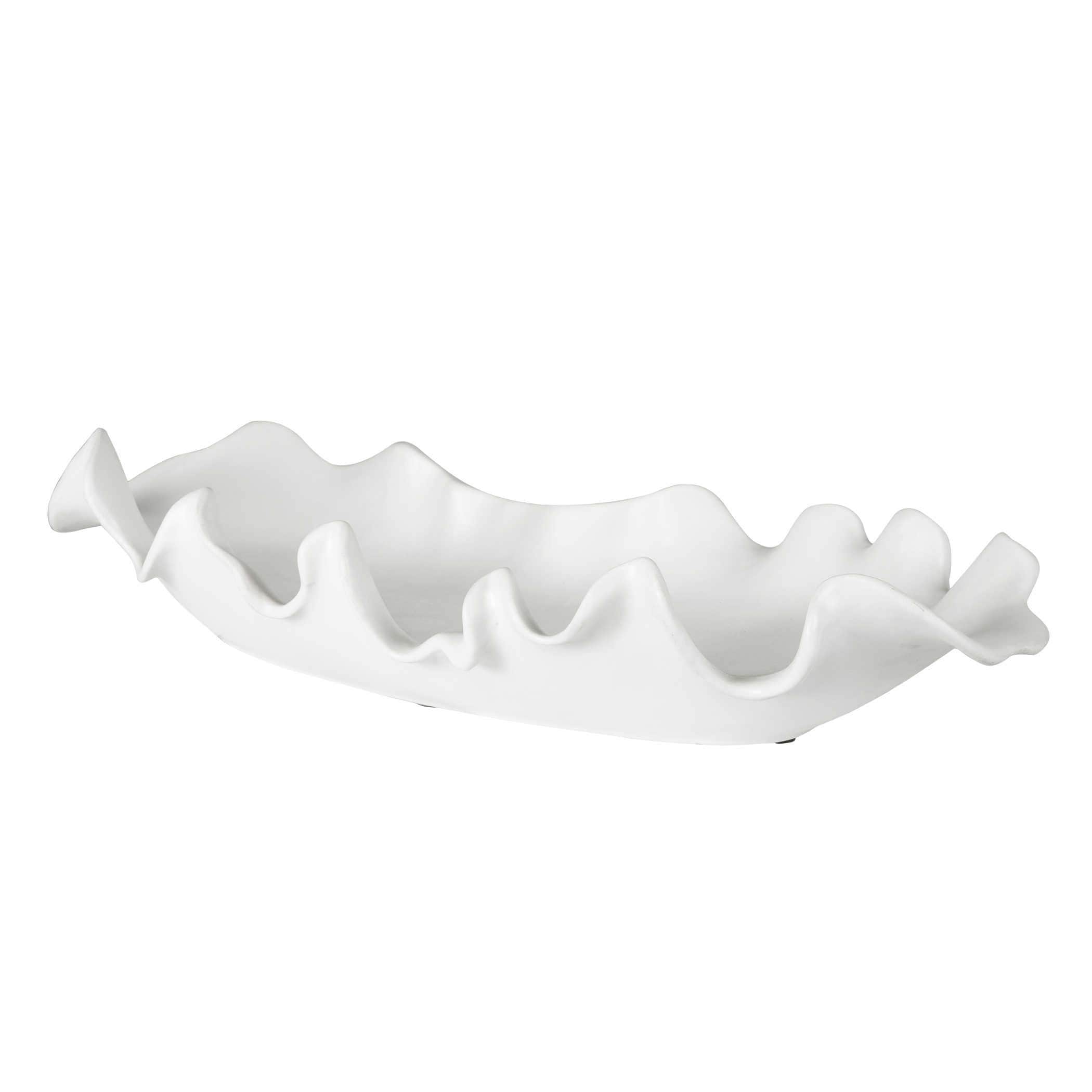 Ruffled Feathers Modern White Bowl Uttermost