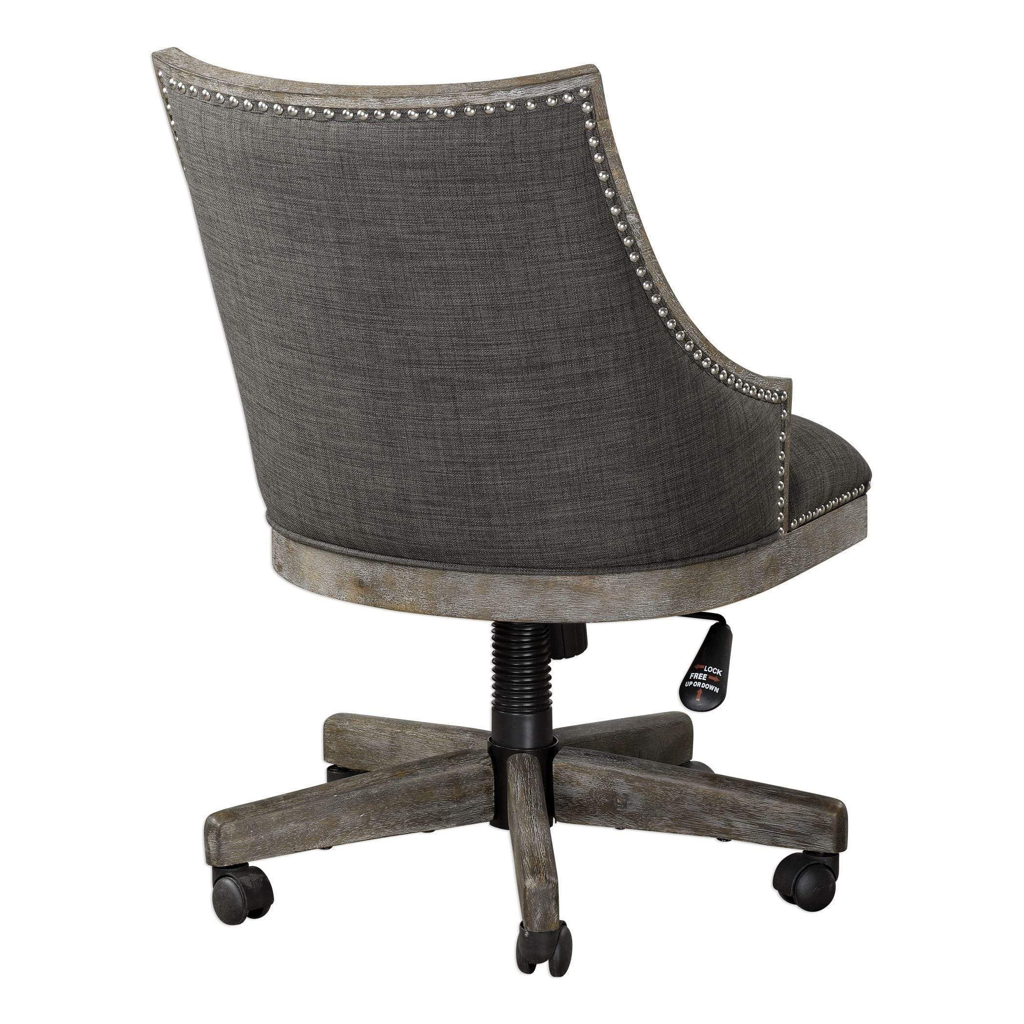 Adrian Charcoal Desk Chair Uttermost