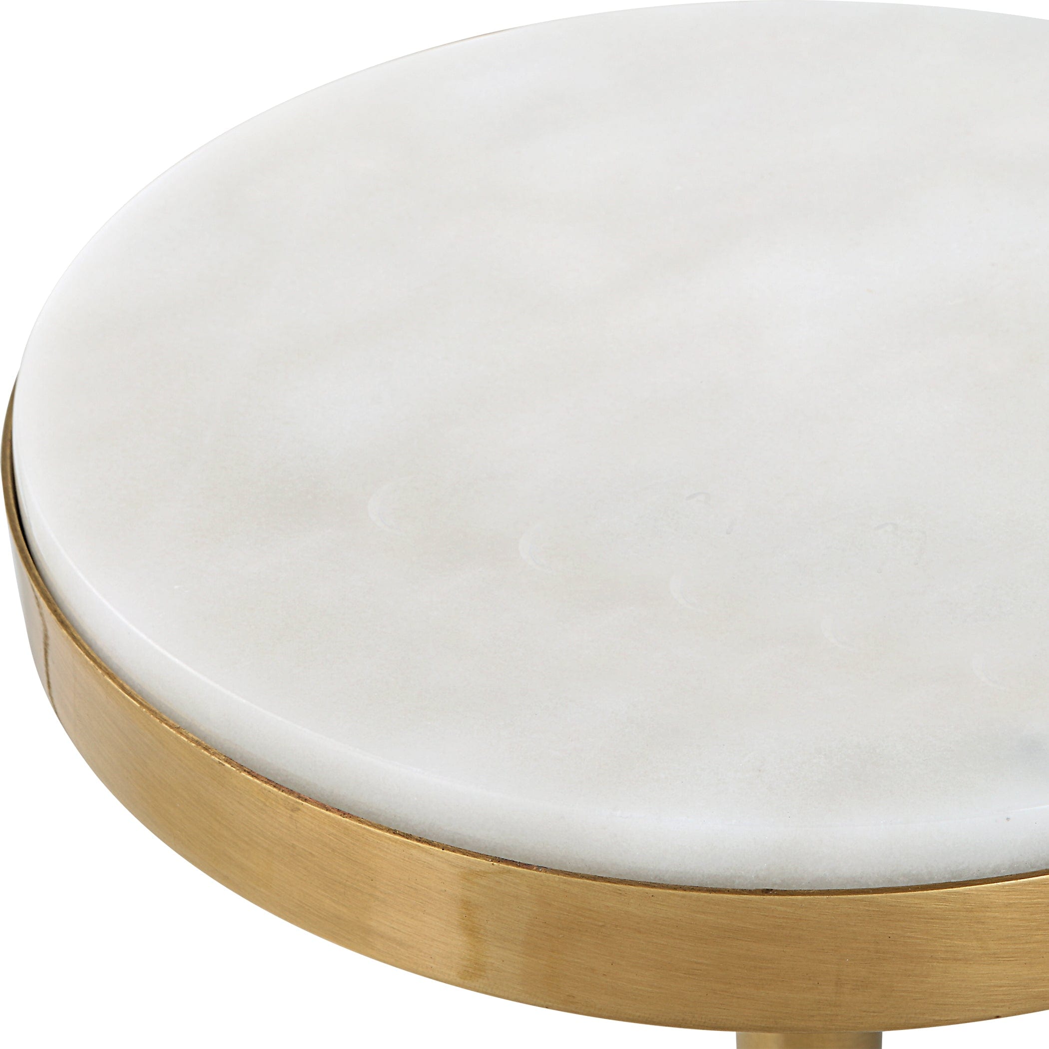 Edifice White Marble Drink Table Uttermost