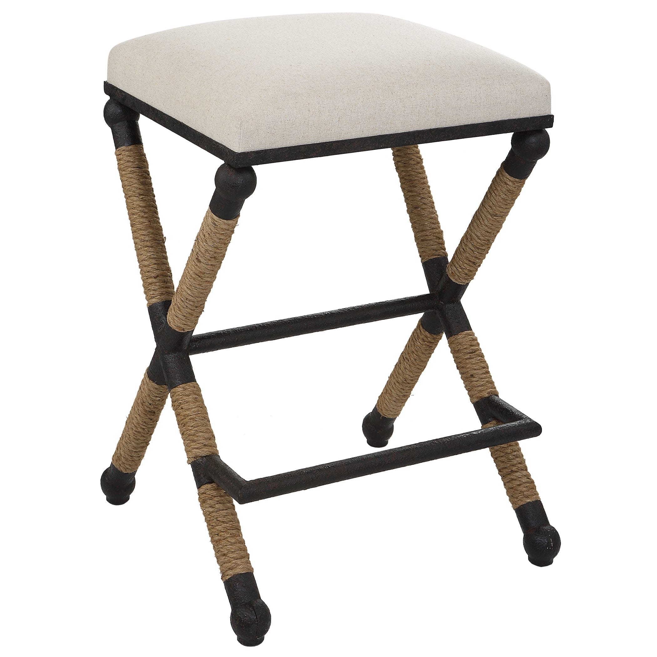 Firth Rustic Oatmeal Counter Stool Uttermost