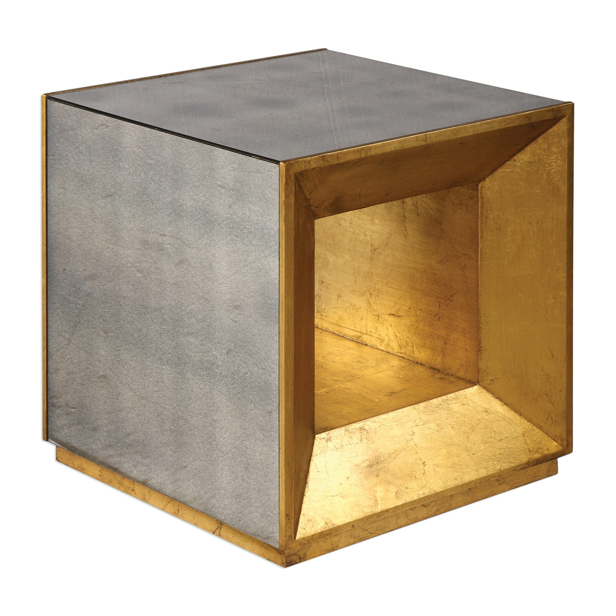 Flair Gold Cube Table Uttermost