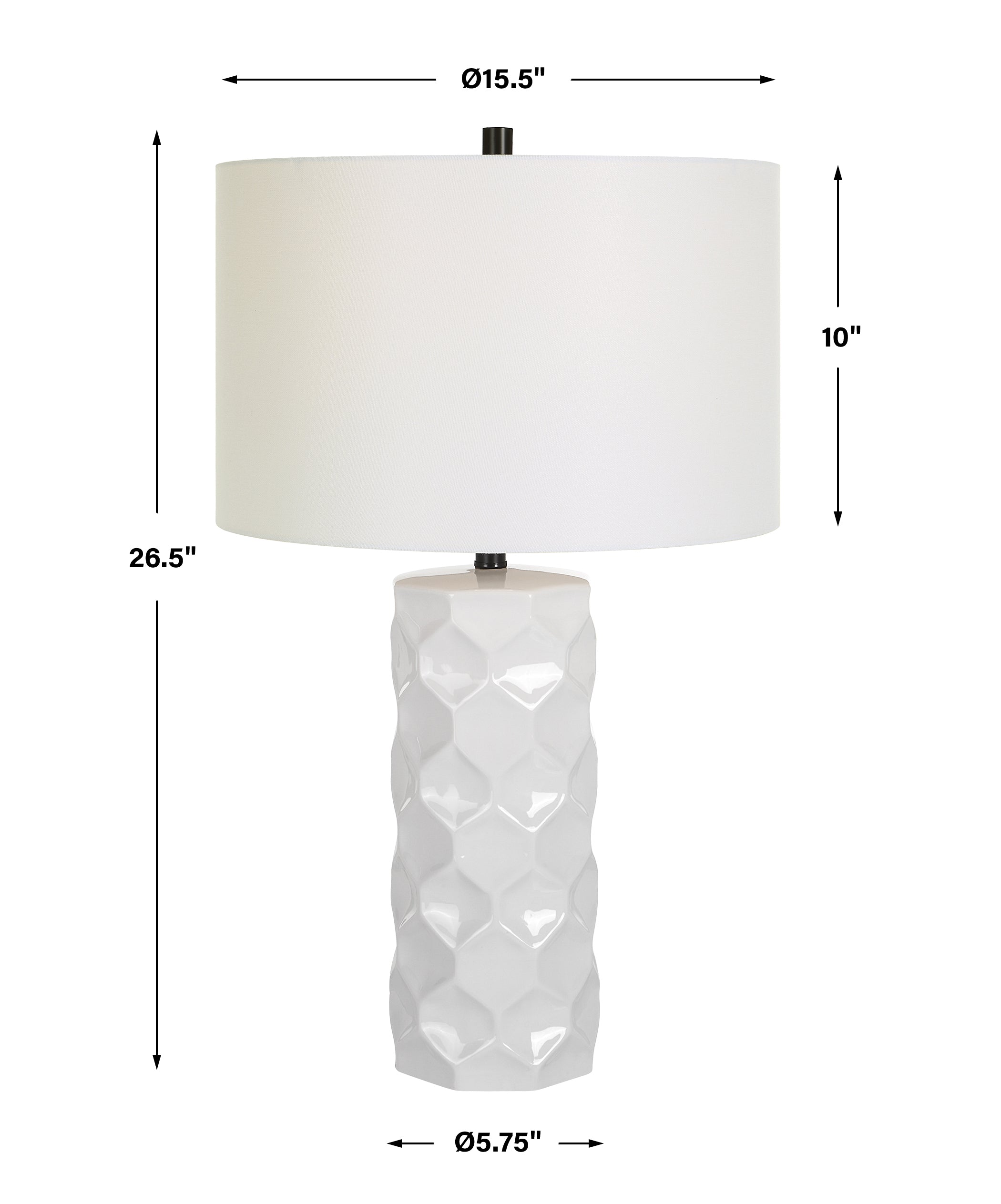 Honeycomb White Table Lamp Uttermost