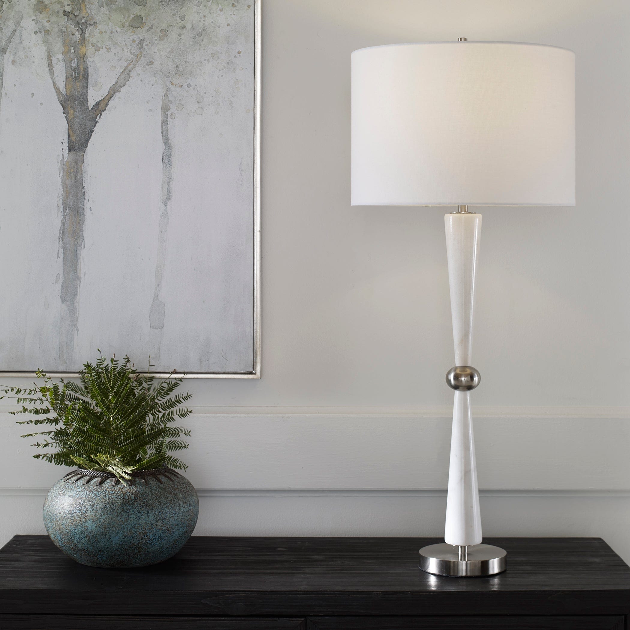 Hourglass White Table Lamp Uttermost