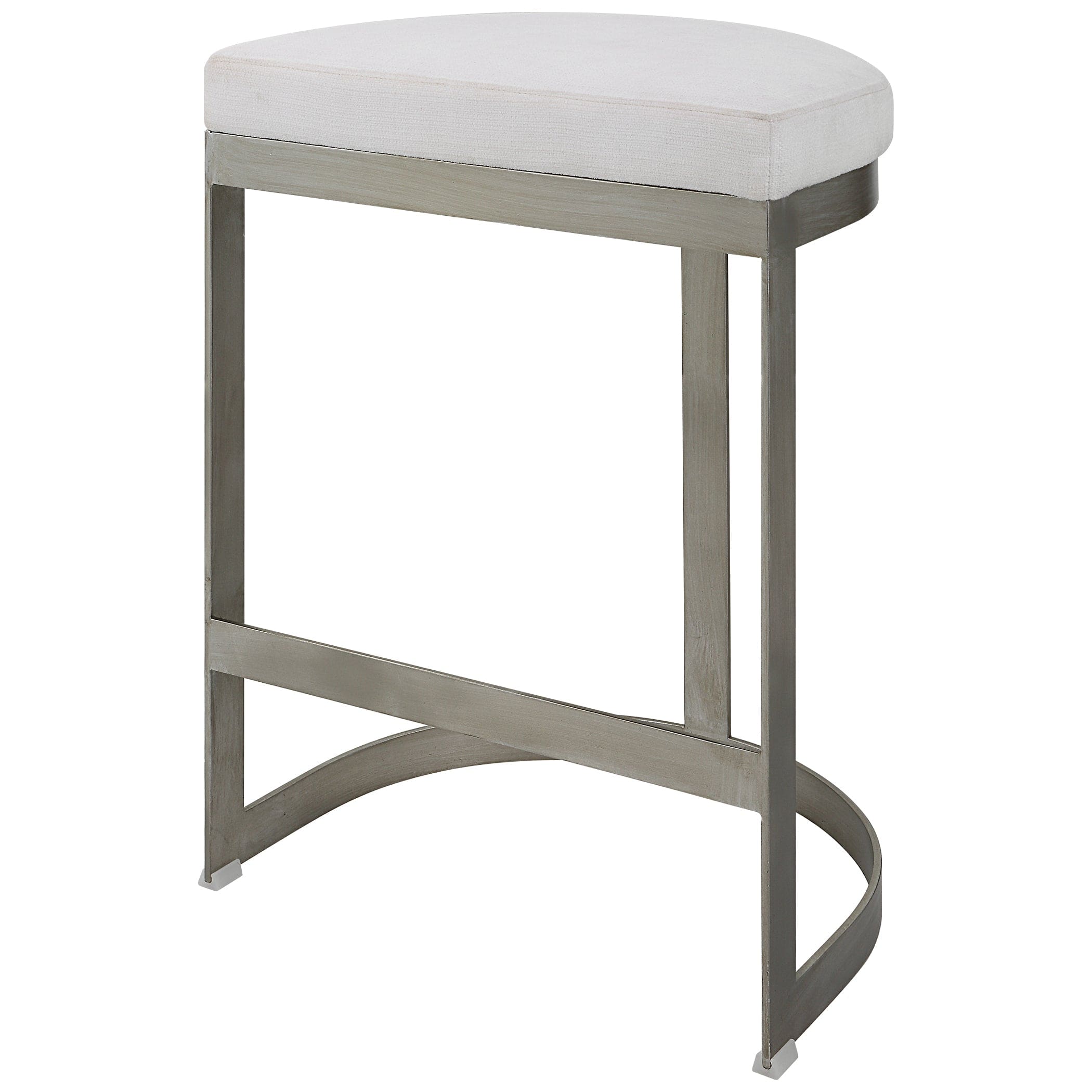 Ivanna Backless Silver Counter Stool Uttermost